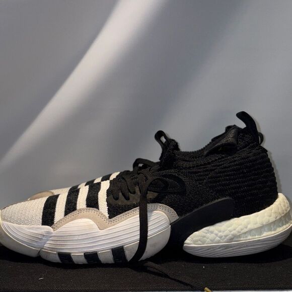adidas Black and White Knit Sneakers - Picture 5 of 8
